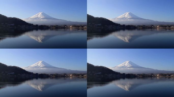 早上在川口湖的富士山