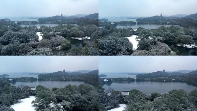 杭州西湖雷峰塔雪景