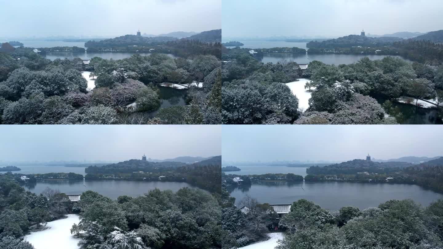 杭州西湖雷峰塔雪景