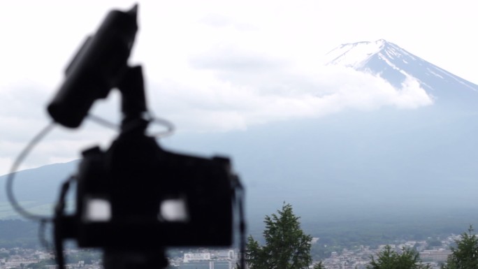 用相机拍摄富士山实拍