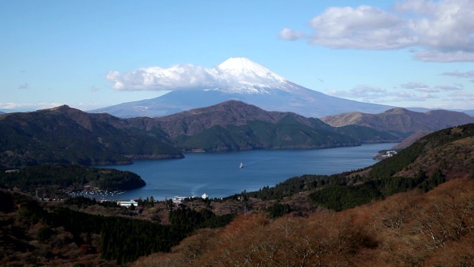 富士山和阿什湖日本空镜头东京宣传日本企业