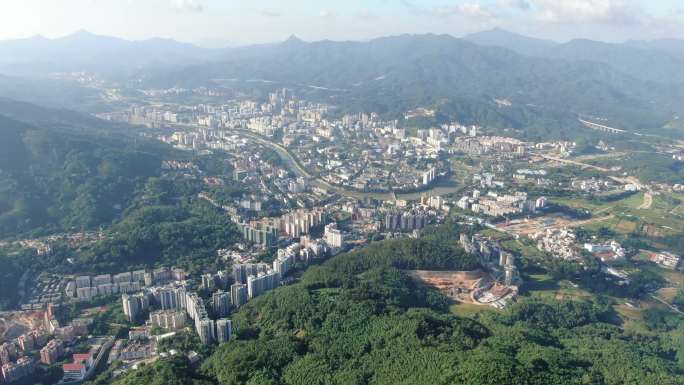 海南五指山市城市航拍4k