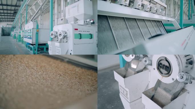碾米机加工生产视频素材