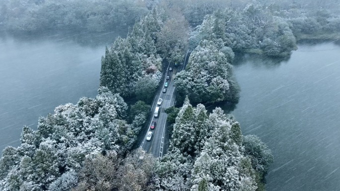 2022杭州西湖雪景