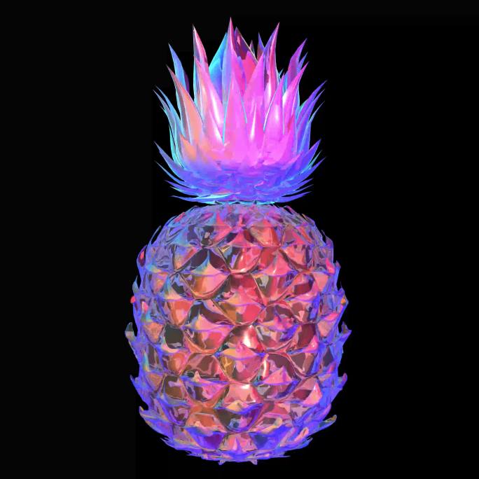 【超清】赛博朋克菠萝凤梨 热带水果植物