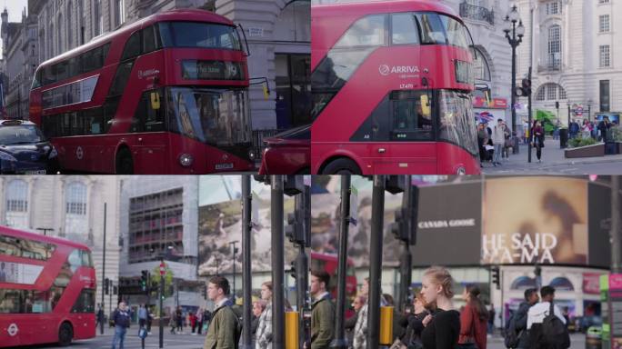 英国4k伦敦摄政街，镜头从左向右摇