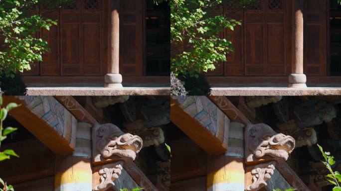 木柱木雕视频大理巍山古城明清时期古建筑