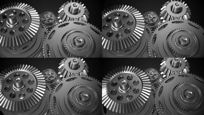 工业齿轮转动三维动画视频素材