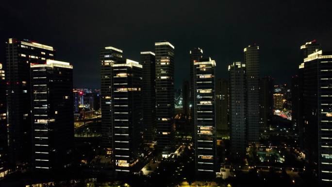 城市住宅区夜景