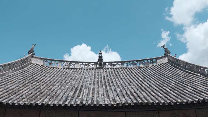 古建筑瓦顶视频云南巍山巍宝山道观瓦顶近景