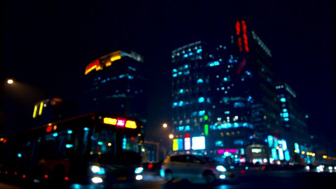 北京中关村新中关大厦 街景 夜景 虚实镜