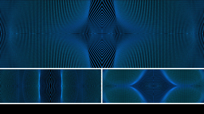 【宽屏时尚背景】蓝黑波点立体曲线炫酷矩阵