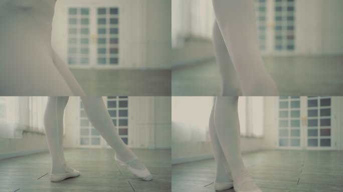 芭蕾舞女双腿舞动优雅经典表演特写