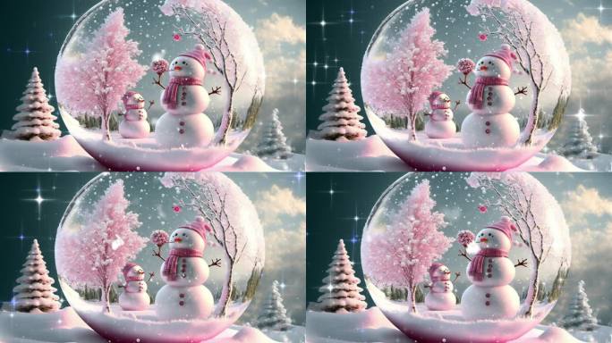 圣诞节雪人背景视频