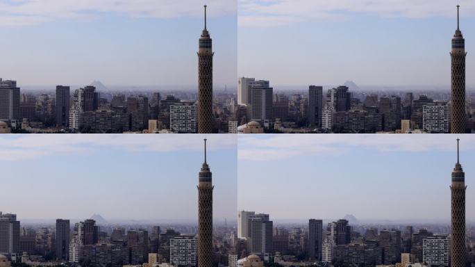 埃及开罗市区高楼忙碌