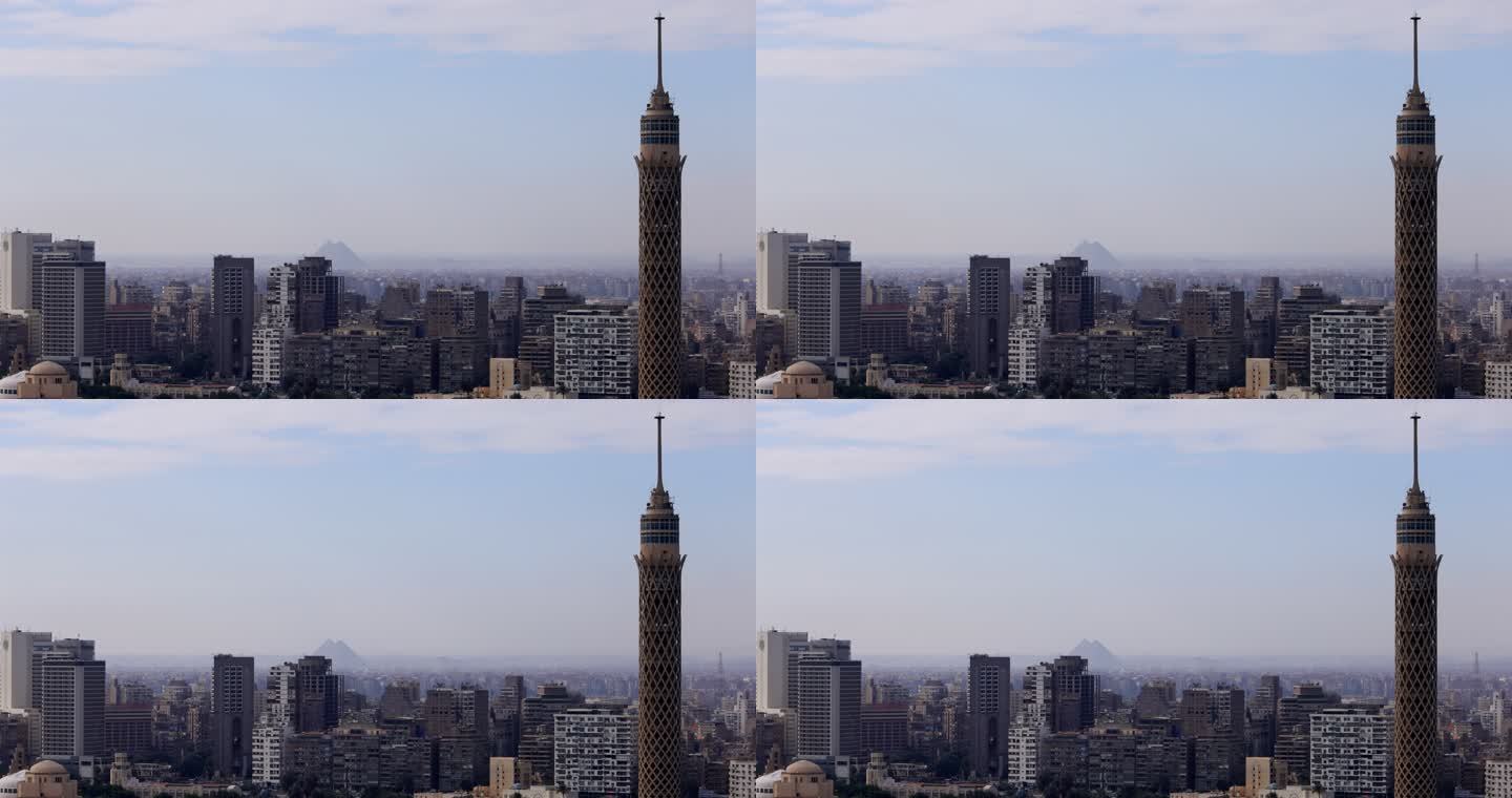 埃及开罗市区高楼忙碌