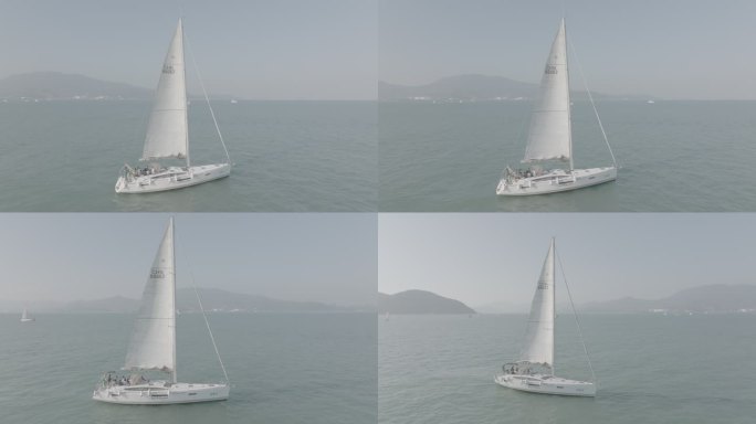 「4K航拍Dlog原素材」帆船海上航行