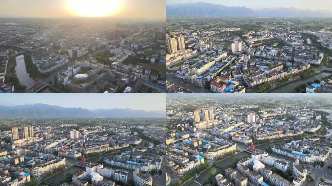 绵竹城区德阳绵竹市城市大景航拍鸟瞰美景