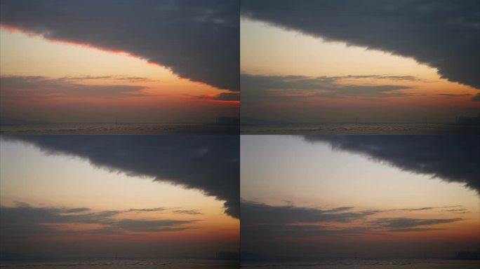 海面阴阳天空 云层变化