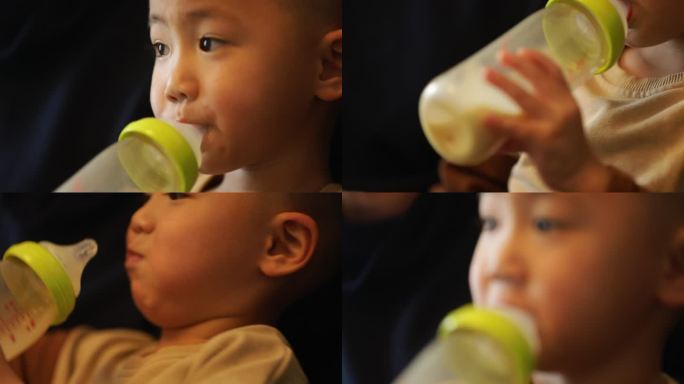 宝宝喝奶实拍素材