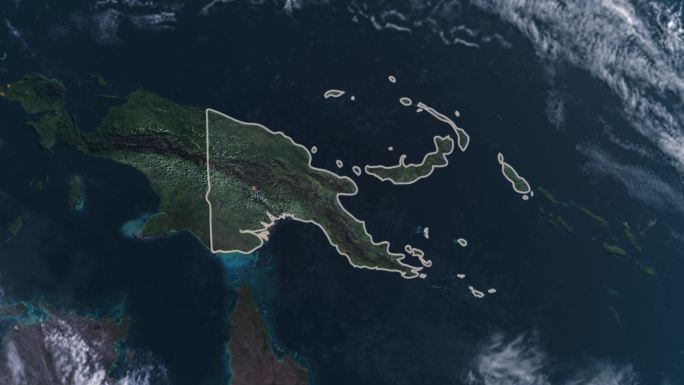 突出显示的巴布亚新几内亚地图