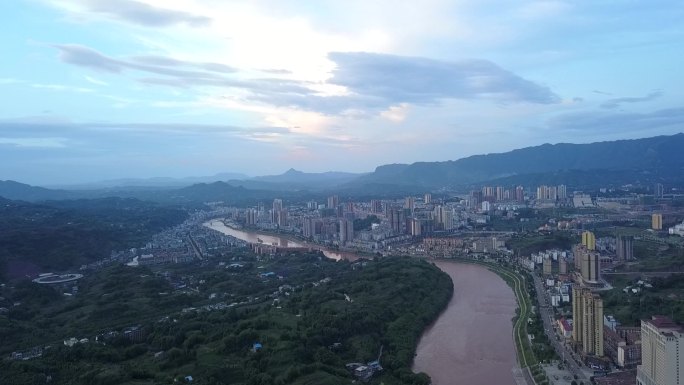 贵州赤水城区落日