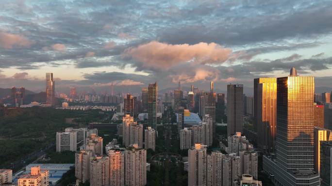 深圳福田中心区CBD航拍粤港澳大湾区