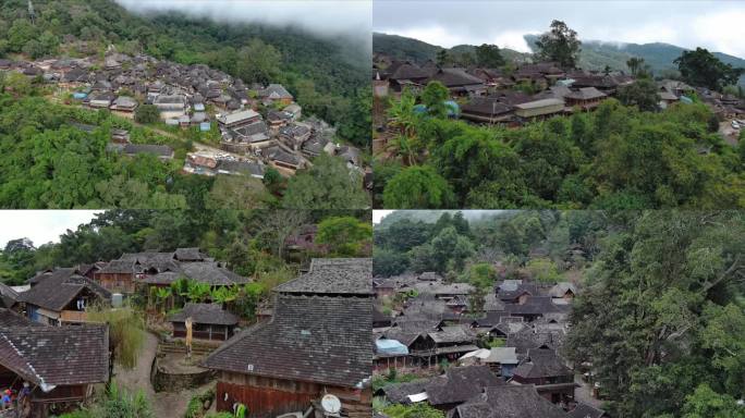 布朗族古村落翁基 普洱茶 澜沧县景迈山