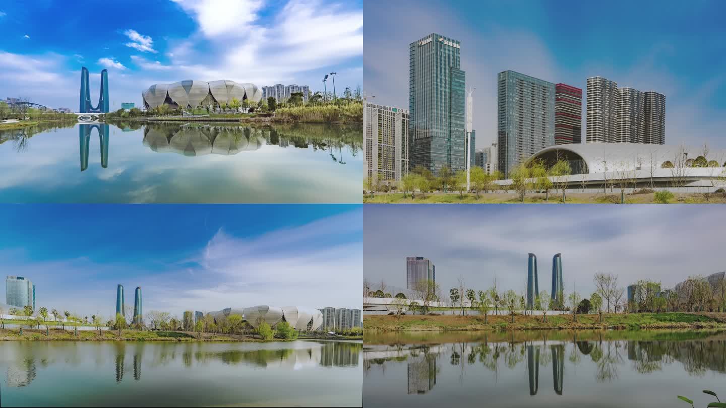 杭州奥体博览城延时10组镜头