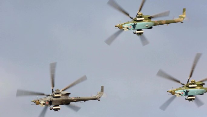 俄罗斯军用直升机大国武器直升机战斗机空袭