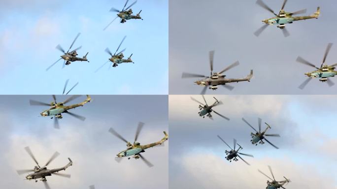 俄罗斯军用直升机大国武器直升机战斗机空袭