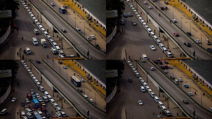开罗汽车站，埃及忙碌车流拥挤