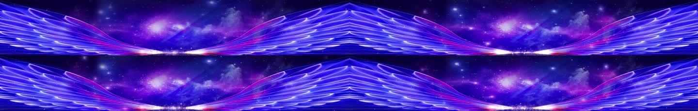 超宽彩色翅膀宇宙舞台背景LED大屏视频