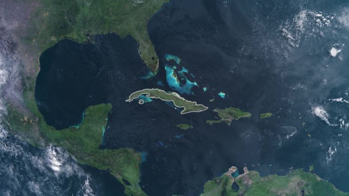 突出显示的古巴地图