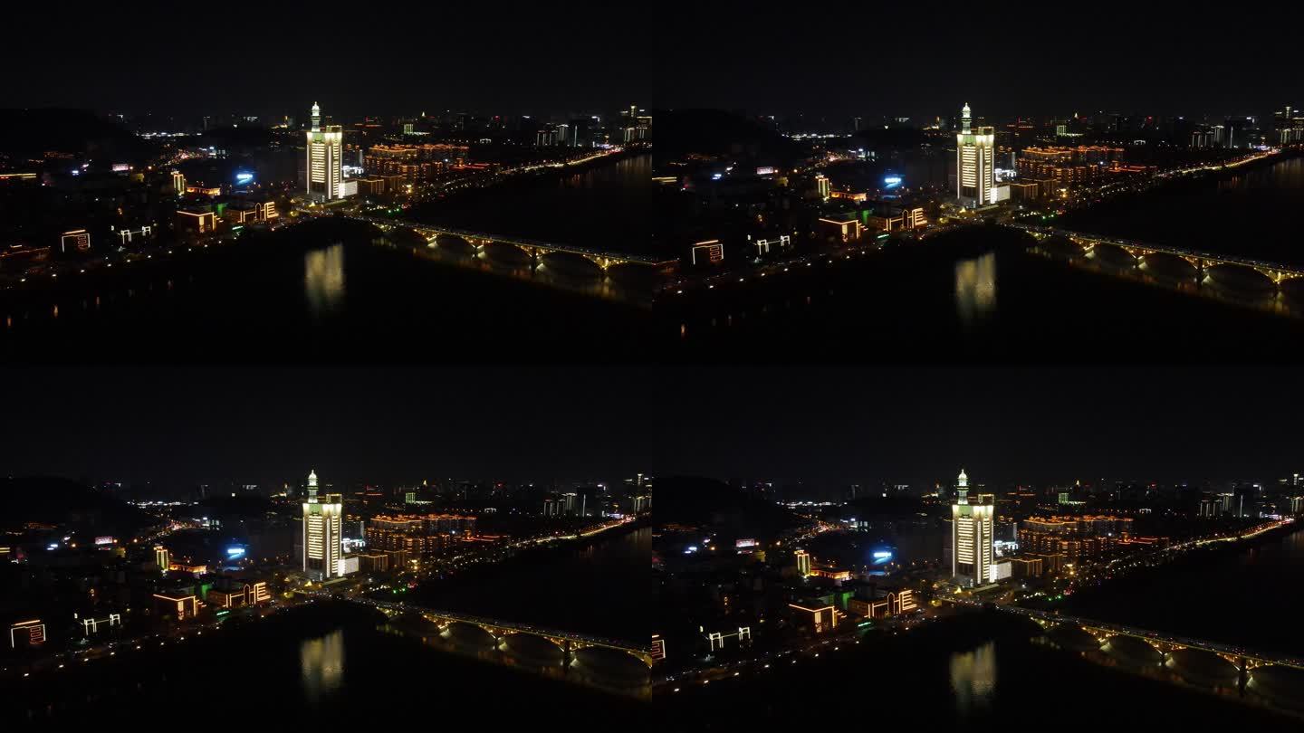 城市航拍湖南长沙河西夜景 (2)