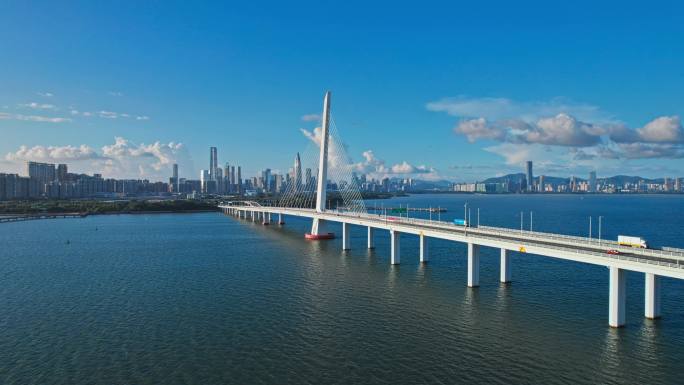 航拍深圳湾大桥