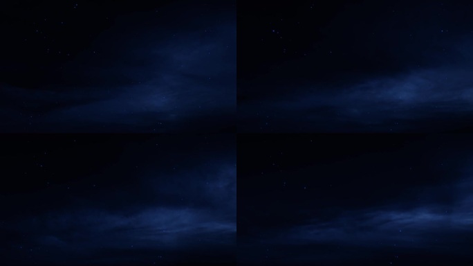 【HD天空】蓝色薄云唯美星空奇幻结尾收黑