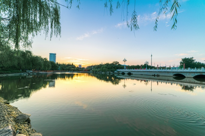 沧州北京路桥日落