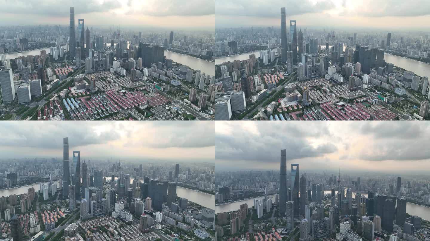4K原素材-上海陆家嘴金融区上海地标