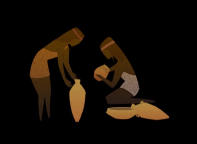 原始人生活场景二维动画—烧制陶器