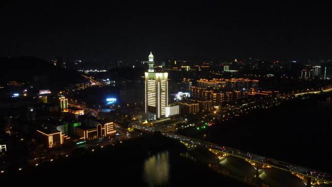 城市航拍湖南长沙河西夜景 (3)