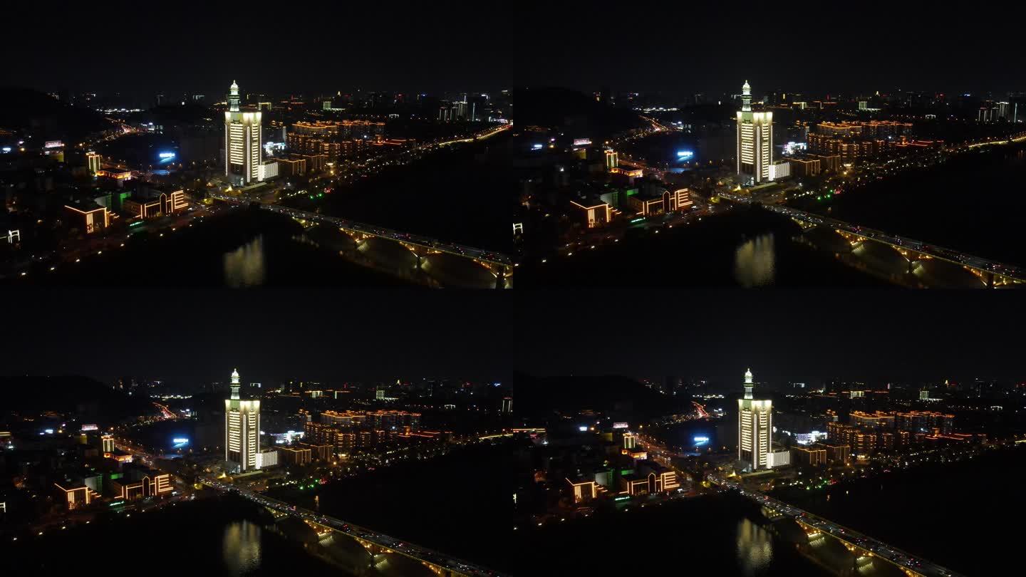 城市航拍湖南长沙河西夜景 (3)