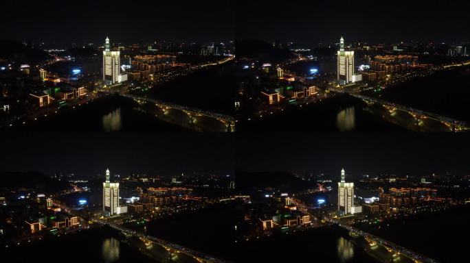城市航拍湖南长沙河西夜景 (3)