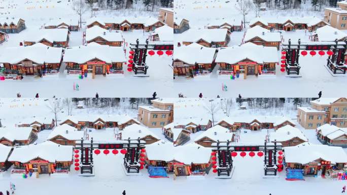 航拍中国雪乡梦幻雪景