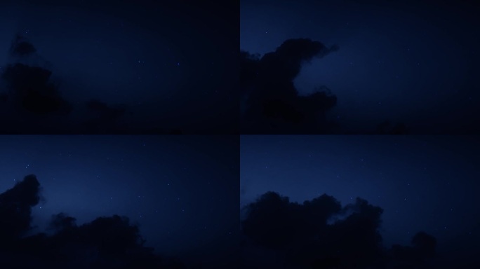 【HD天空】蓝色薄云唯美星空烟云结尾收黑