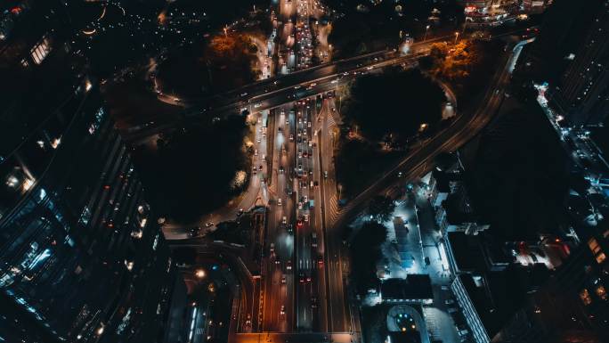 航拍深圳水贝夜景高楼