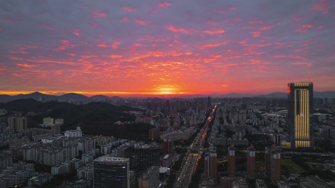 珠海香洲一线天日落晚霞 延时 4k