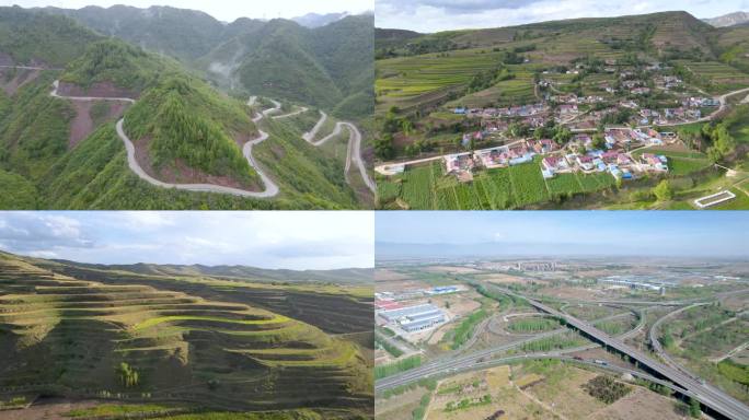 宁夏 葡萄酒庄 山村 黄土高原 六盘山