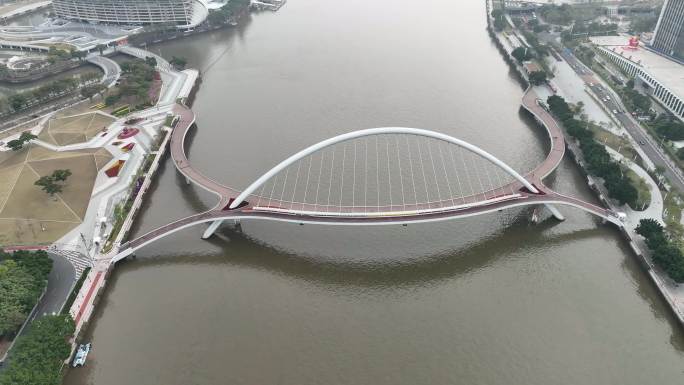 广州珠江海心桥航拍
