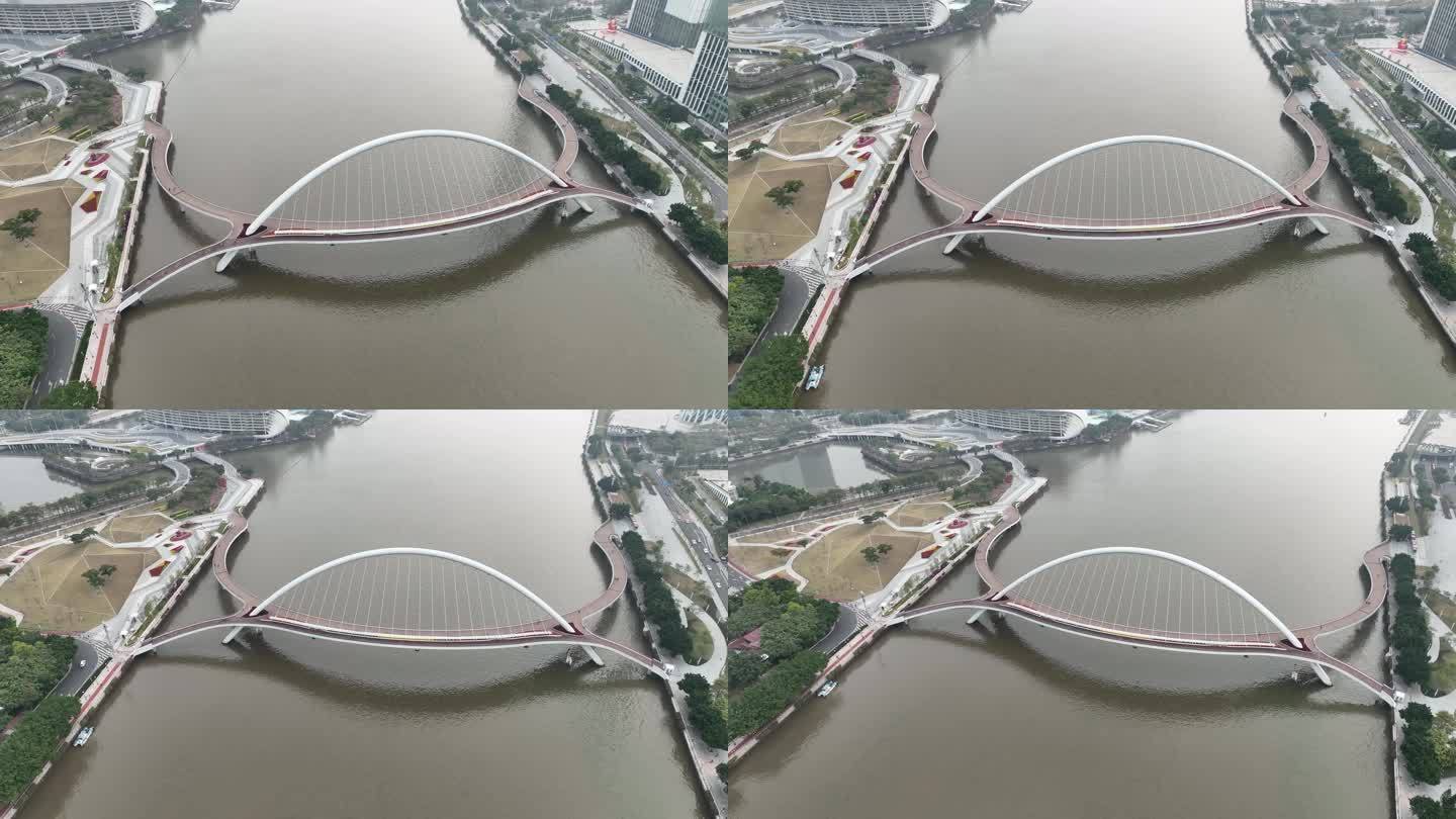 广州珠江海心桥航拍